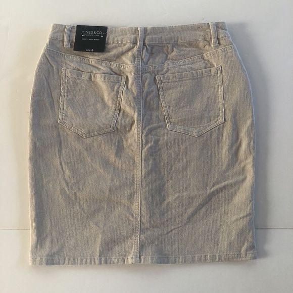 Jones New York Women's Skirt Tan Pocket Button Front Corduroy Size 6 - Picture 2 of 10